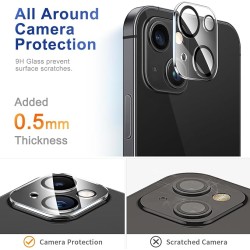 3+3 Pack for iPhone 15 Screen Protector Tempered Glass & Camera Lens Protector Accessories with Easy Installation Frame, Double Shatterproof Glass Protector for iPhone 15 6.1 Inch