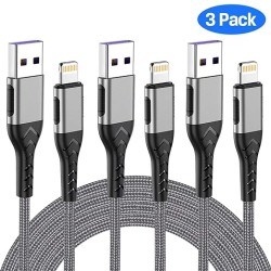 3Pack 10FT USB A Cable for Long Lightning Charger Cable, Fast iPhone Charging Cord