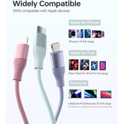 3 Pack 6 FT MFi Certified iPhone Charger Fast Charging Type C to Lightning Cable Fast Charging Cord Compatible with iPhone15 