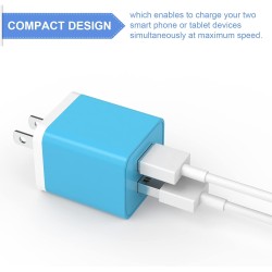 USB Wall Charger, iGENJUN 2.4A Dual USB Port Cube Power Plug Adapter Fast Phone Charger Block Charging Box Brick for iPhone 15/15 Pro/15 Pro Max/14, Samsung Galaxy, Pixel, LG, Android