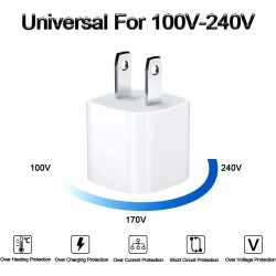 USB Small Wall Charger Box,Travel Plug Cube 5W Power Adapter for iPhone 15 14 13 12 11