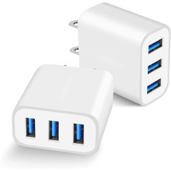 USB Wall Charger,  15W 3-Port USB Plug Cube USB Cube Power Adapter for iPhone 15 14/13/12/11/Pro/ProMax/Xs/XR/X
