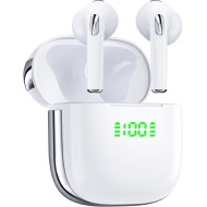 Earbuds 72Hrs Playback Wireless Earbuds Bluetooth Headphones with LED Power Display Charging Case Ear buds IPX7 Waterproof Earphones Stereo Sound in-Ear Earbud with Mic for Phone Laptop TV Sport White